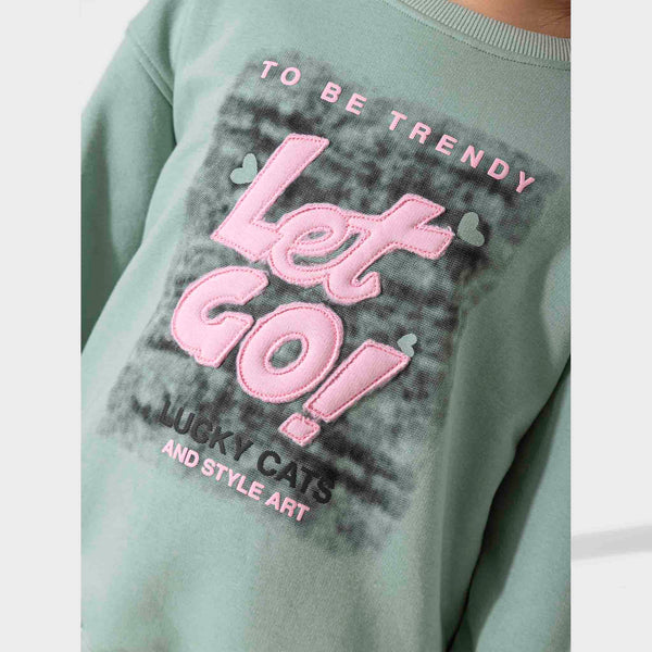 سويت شيرت بناتي كابيشو تطريز