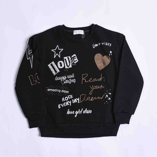 Girls' Sweatshirt Round Strass